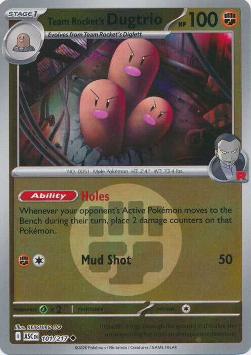 Ascended Heroes Team Rocket’s Dugtrio #101/217 Reverse Holo